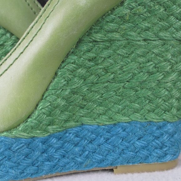 Calvin Klein Jeans “Hallen” Espadrille Wedge Heels – Green/Blue – Women’s Size 8 - Picture 6 of 15